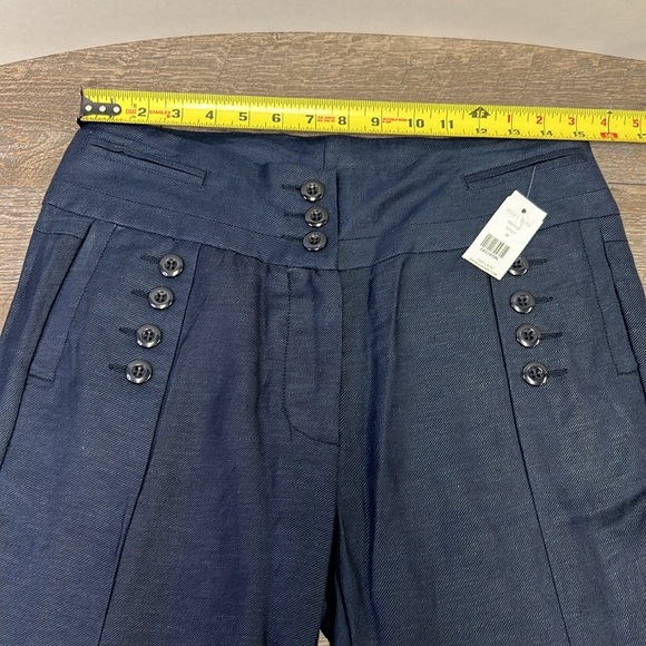 NWT P Luca Milano Women’s High Rise Wide Flare Leg Pants -Navy Blue Size Medium - Picture 9 of 10